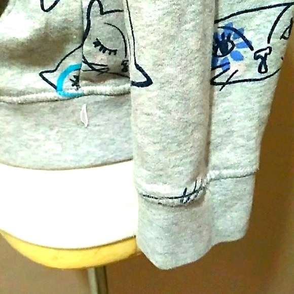 Cat and Jack Girls Med Hoodie with Cat Faces - Picture 9 of 14